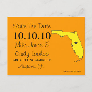Customisable Save the Date State - FLORIDA Announcement Postcard
