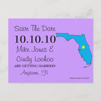 Customisable Save the Date State - FLORIDA Announcement Postcard