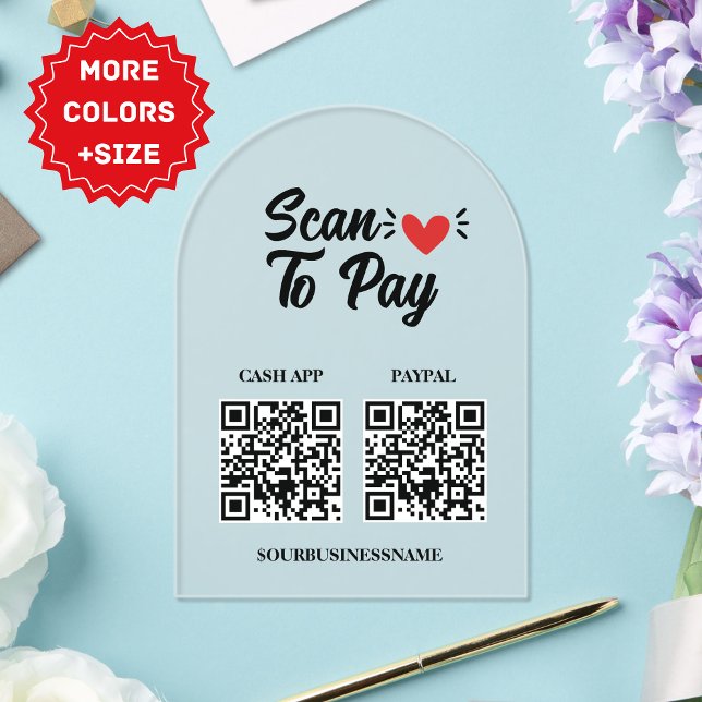 Customisable Scan to Pay Sign - Boost Your Small B Acrylic Invitations (Customizable Scan to Pay Sign - Boost Your Small B Acrylic Invitations)