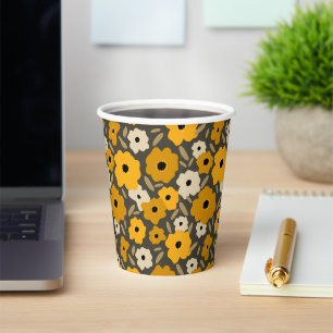 Customisable Scandinavian Doodle flower Paper Cups