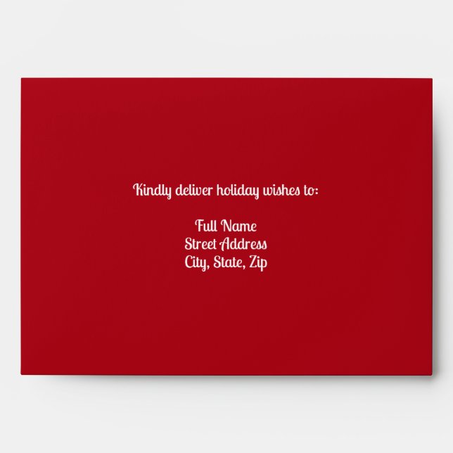 Customisable Scarlet Red Christmas Envelope (Front)