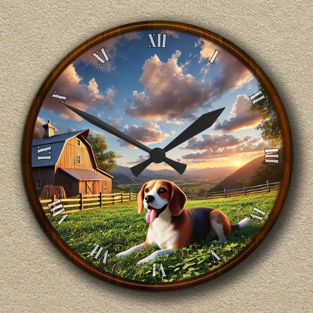 Customisable Scenic Farmhouse and Beagle Clock (Creator Uploaded)