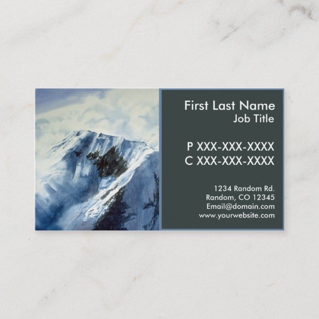 Customisable scenic mountain business cards (Front)