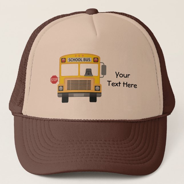Customisable School Bus Trucker Hat (Front)