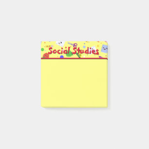Customisable School Social Studies Post-it Notes
