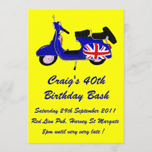 Customisable Scooter Boy Birthday invite