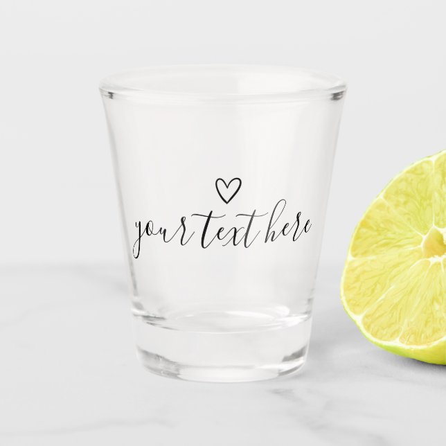 Customisable Script Text Create Your Own Shot Glass (Front)
