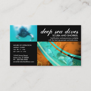 customisable scuba and snorkel business card