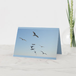 Customisable Seagulls Flying Greeting Card