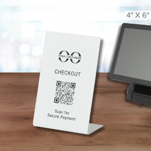 Customisable Secure Payment QR Code Tabletop Sign