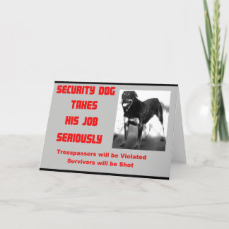 Customisable Security Dog Thank You Card