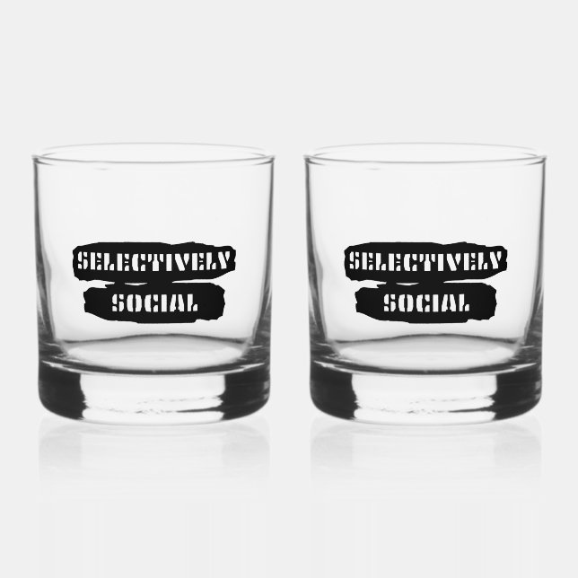 Customisable Selectively Social Whiskey Glass (Front)