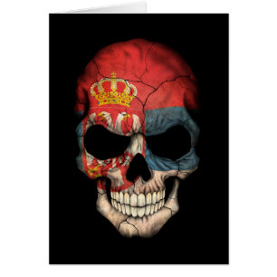 Customisable Serbian Flag Skull