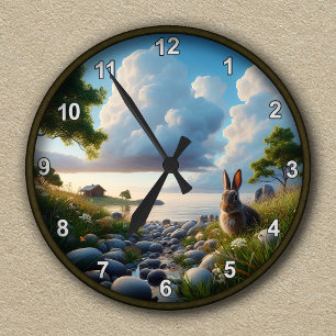 Customisable Serene Rabbit Clock Background