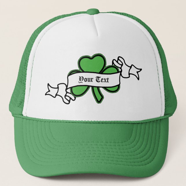 Customisable Shamrock St. Patrick's Day Trucker Hat (Front)