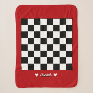 Customisable Sherpa Blanket with Chessboard Design