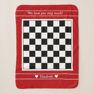 Customisable Sherpa Blanket with Chessboard Design