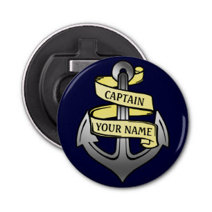 Customisable Ship Captain Your Name Anchor Bottle Opener