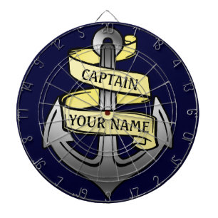 Customisable Ship Captain Your Name Anchor Dartboard