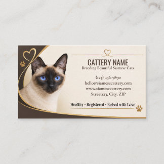 Customisable Siamese Cat Breeder Calling Card