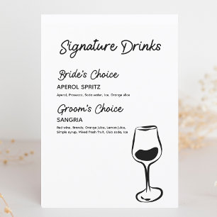 Customisable Signature Drinks Black & White Menu