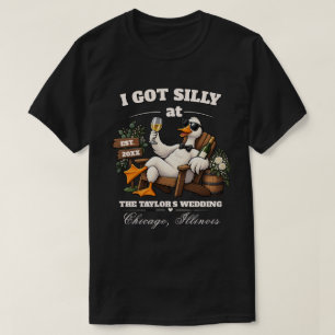Customisable Silly Goose Wine Funny Wedding Favour T-Shirt