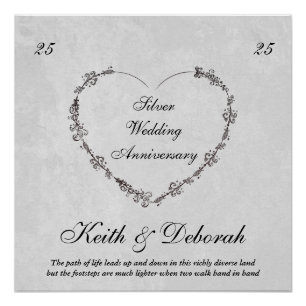 Customisable Silver Anniversary Poster