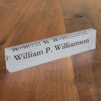 Customisable Silver Background Nameplate