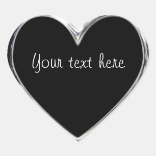 Customisable silver-bordered heart stickers