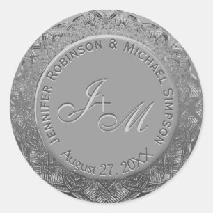 Customisable Silver Monogram Wedding Seal