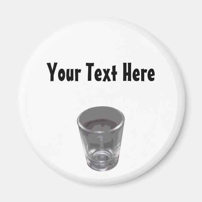 Customisable Silver Shot Glass Magnet (Front)