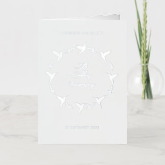 Customisable Silver Wedding Anniversary Foil Greeting Card
