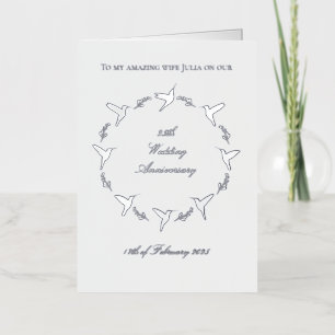 Customisable Silver Wedding Anniversary Foil Greeting Card