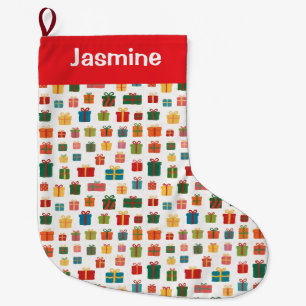 Customisable Simple Colourful Christmas Gift Large Christmas Stocking