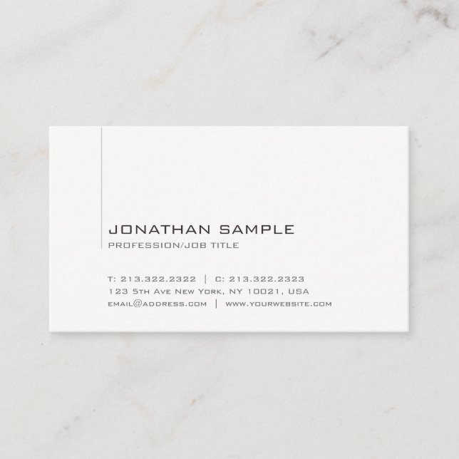 Customisable Simple Modern Professional Template Business Card (Front)