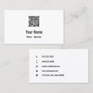 Customisable simple QR code light Business Card