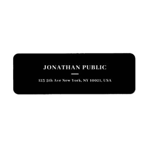 Customisable Simple Template Black Return Address