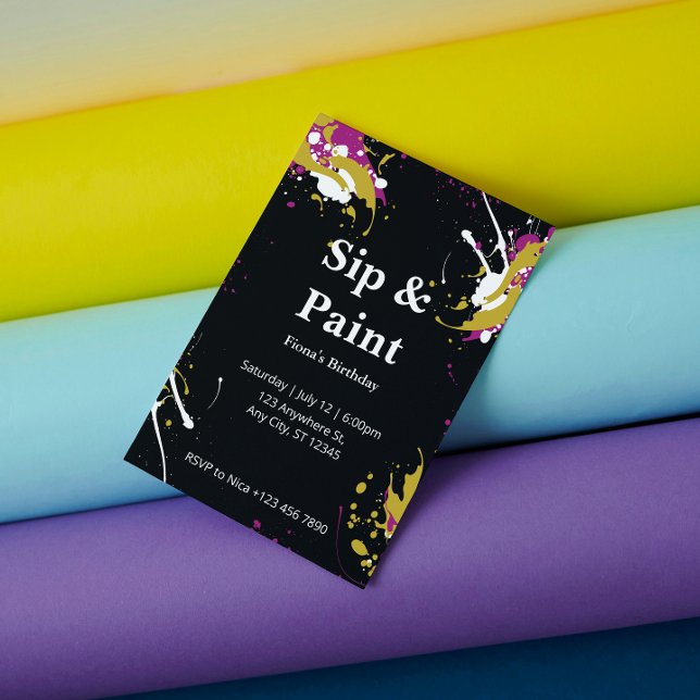 Customisable Sip and Paint Party Invitation (Creator Uploaded)