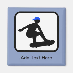 Customisable Skater on Skateboard Logo Magnet