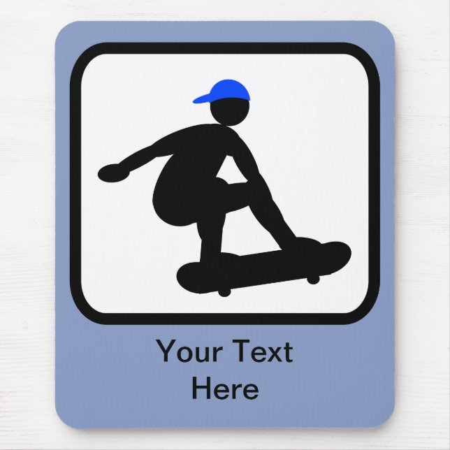 Customisable Skater on Skateboard Logo Mouse Pad (Front)