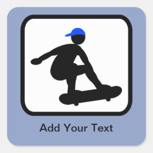 Customisable Skater on Skateboard Logo Square Sticker