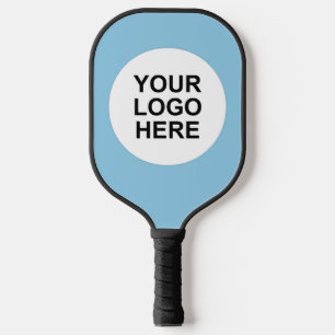 Customisable Sky Blue Business Logo Pickleball Paddle