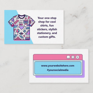 Customisable Small Business T-Shirt Colourful Card
