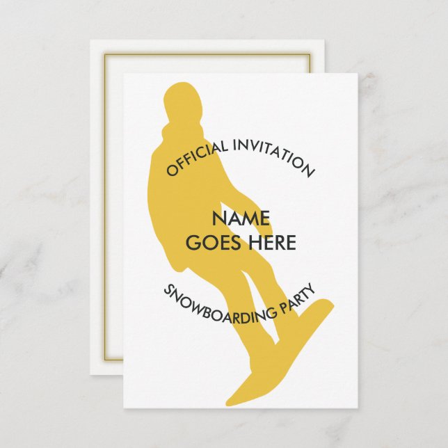 Customisable Snowboarding Party Invitation (Front/Back)