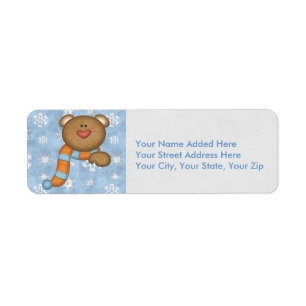 Customisable Snowflake Bear Return Address Labels