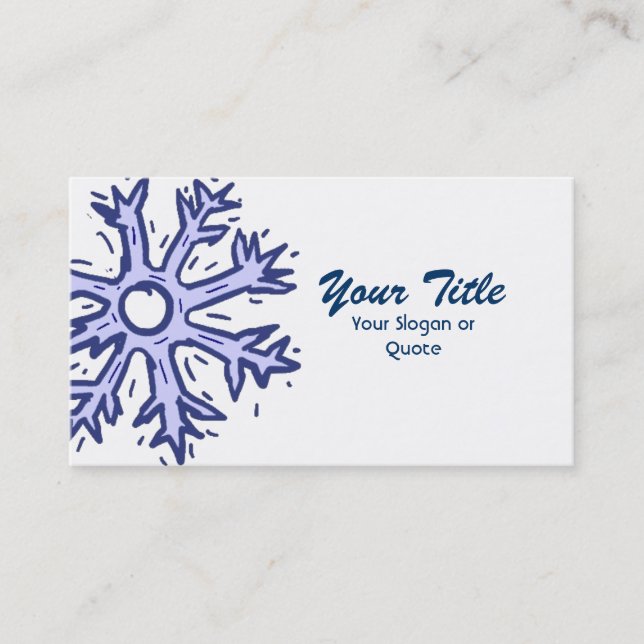 Customisable snowflake winter business cards (Front)