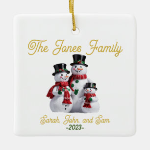 Customisable Snowman Family Ornament