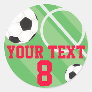 Customisable Soccer Ball Classic Round Sticker
