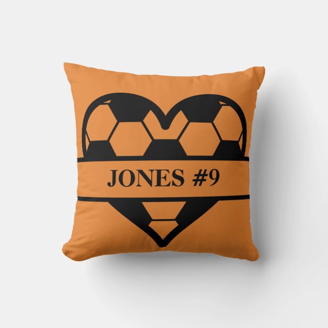 Customisable Soccer Heart Design Cushion (Front)