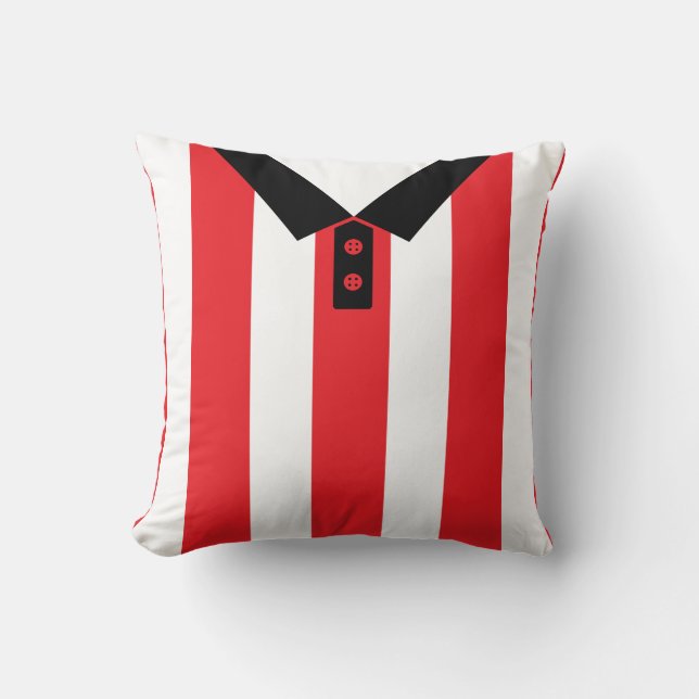 Customisable Soccer Jersey Template, Red, Stripes Cushion (Front)